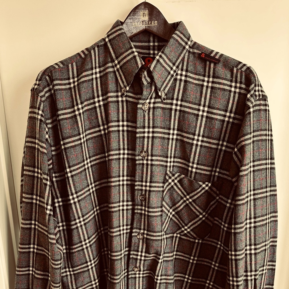 Dolce & Gabbana Wool Plaid Shirt Italy sz 48 Lk Nw
